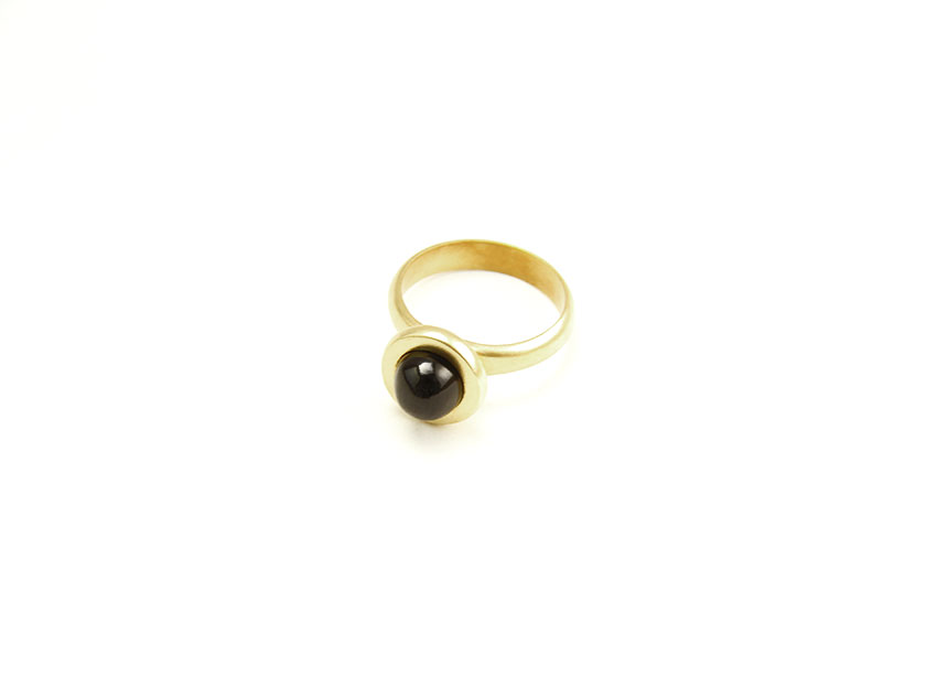 Black diopside custom ring