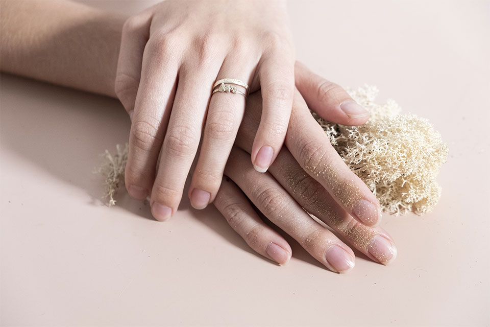 Collection Moss Gold Dust Rings