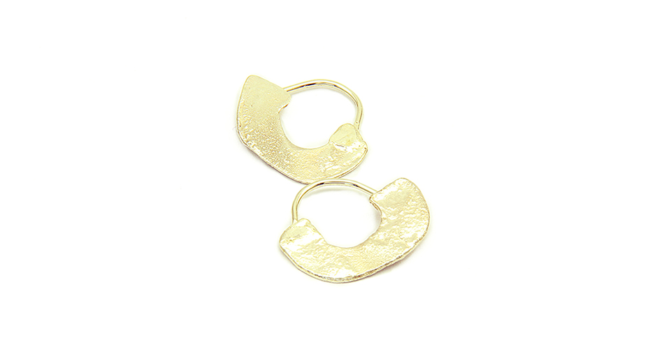 Gold Textured Statement Hoop Earrings