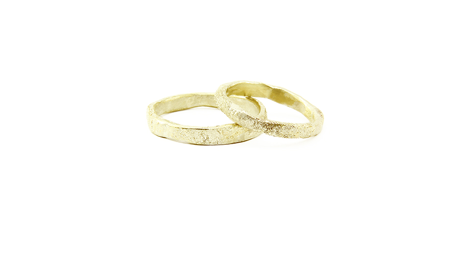 Gold Dust Relief Wedding Rings