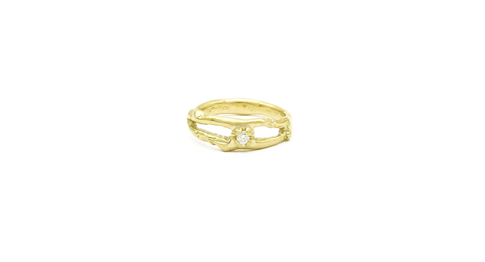 Two Organic Branches Engagement Ring